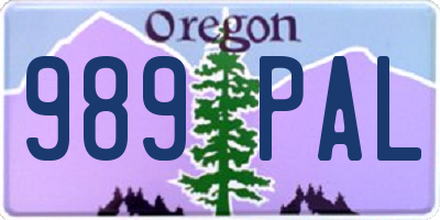 OR license plate 989PAL