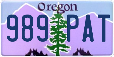 OR license plate 989PAT