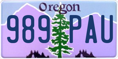 OR license plate 989PAU