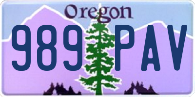 OR license plate 989PAV