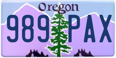 OR license plate 989PAX