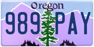 OR license plate 989PAY