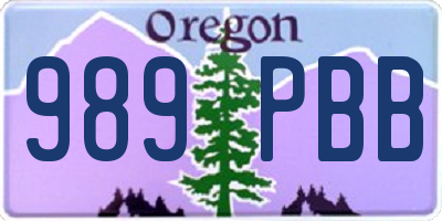 OR license plate 989PBB