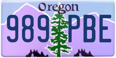 OR license plate 989PBE