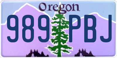 OR license plate 989PBJ