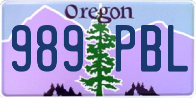 OR license plate 989PBL
