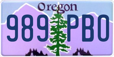 OR license plate 989PBO