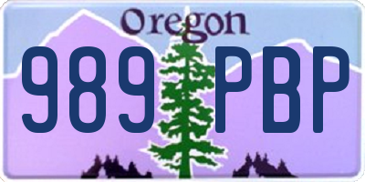 OR license plate 989PBP