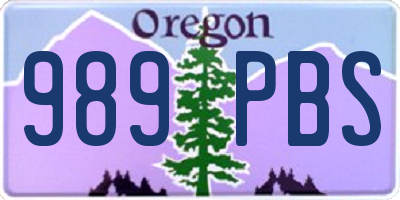 OR license plate 989PBS