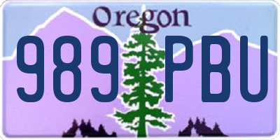 OR license plate 989PBU