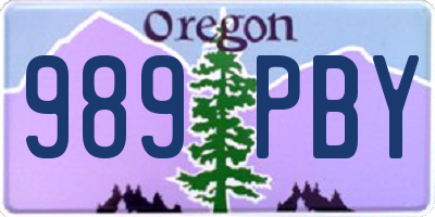 OR license plate 989PBY