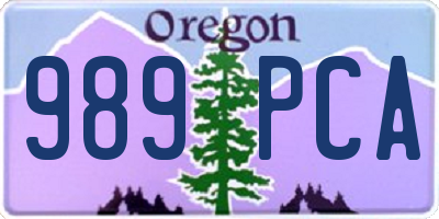 OR license plate 989PCA