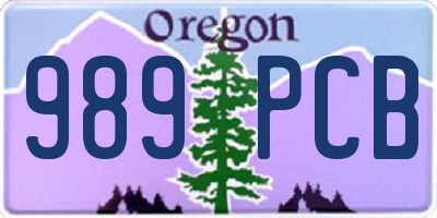 OR license plate 989PCB