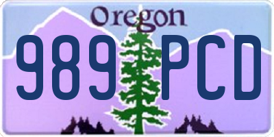 OR license plate 989PCD