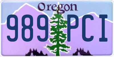 OR license plate 989PCI