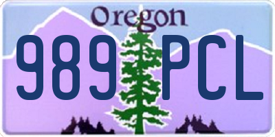 OR license plate 989PCL