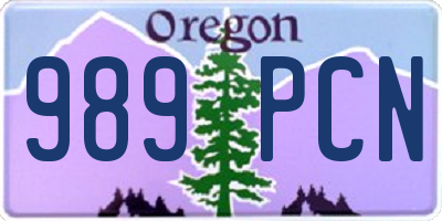 OR license plate 989PCN