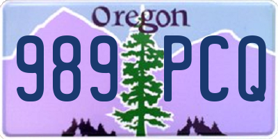 OR license plate 989PCQ