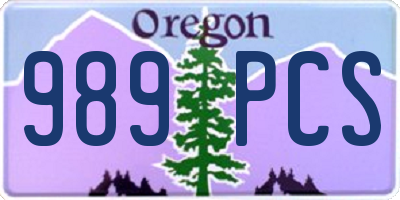 OR license plate 989PCS