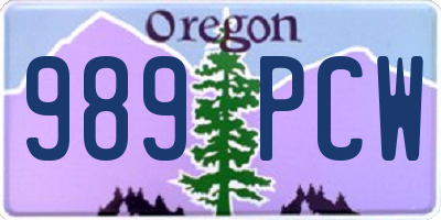 OR license plate 989PCW