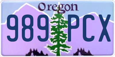 OR license plate 989PCX
