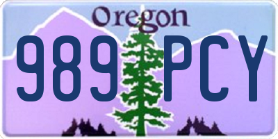 OR license plate 989PCY