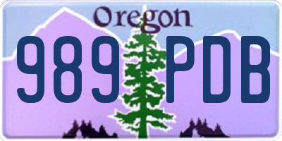 OR license plate 989PDB