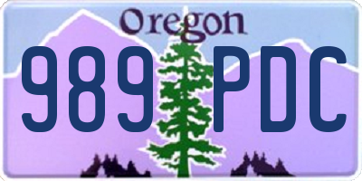 OR license plate 989PDC
