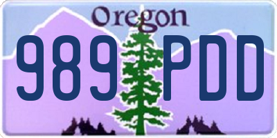 OR license plate 989PDD