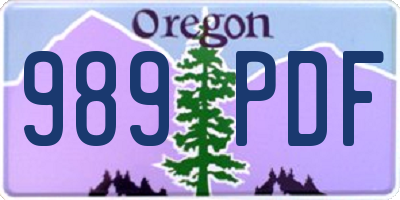OR license plate 989PDF
