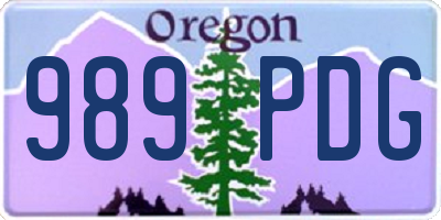 OR license plate 989PDG