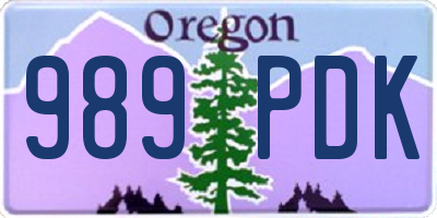 OR license plate 989PDK