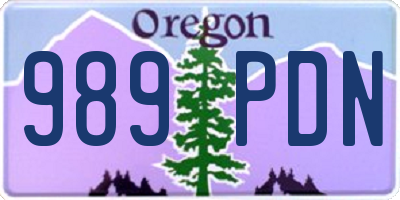OR license plate 989PDN