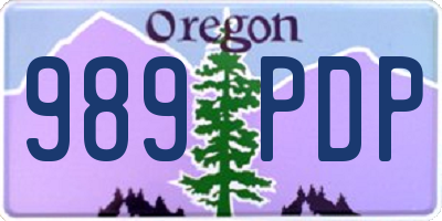 OR license plate 989PDP