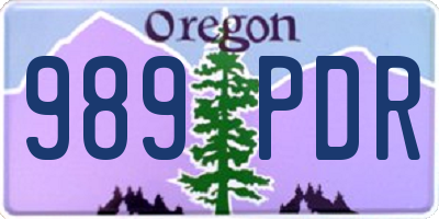 OR license plate 989PDR