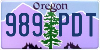 OR license plate 989PDT