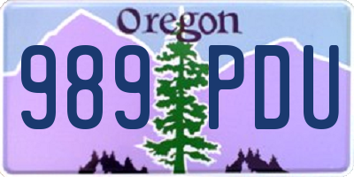 OR license plate 989PDU