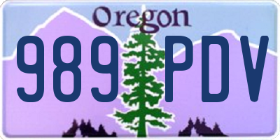 OR license plate 989PDV