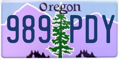 OR license plate 989PDY