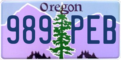 OR license plate 989PEB