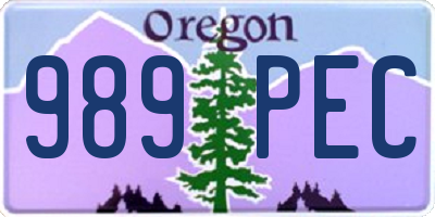 OR license plate 989PEC