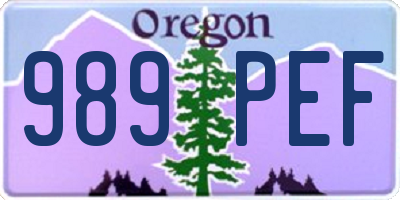 OR license plate 989PEF