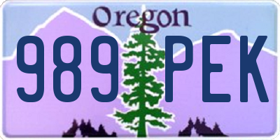 OR license plate 989PEK