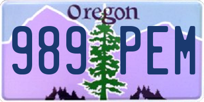 OR license plate 989PEM