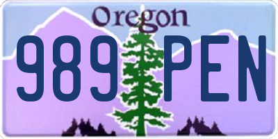 OR license plate 989PEN