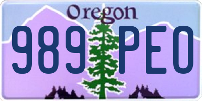 OR license plate 989PEO