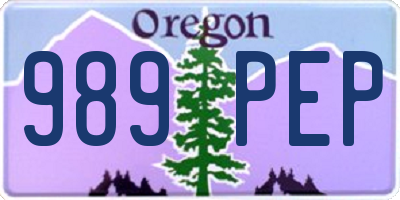 OR license plate 989PEP