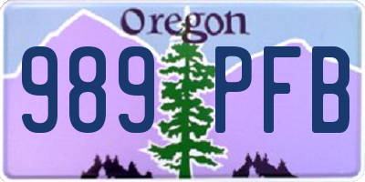 OR license plate 989PFB