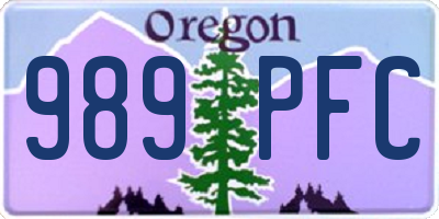 OR license plate 989PFC