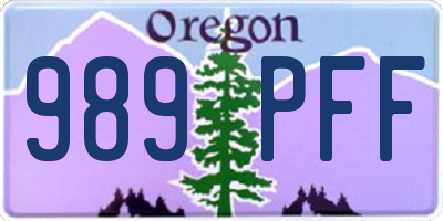OR license plate 989PFF